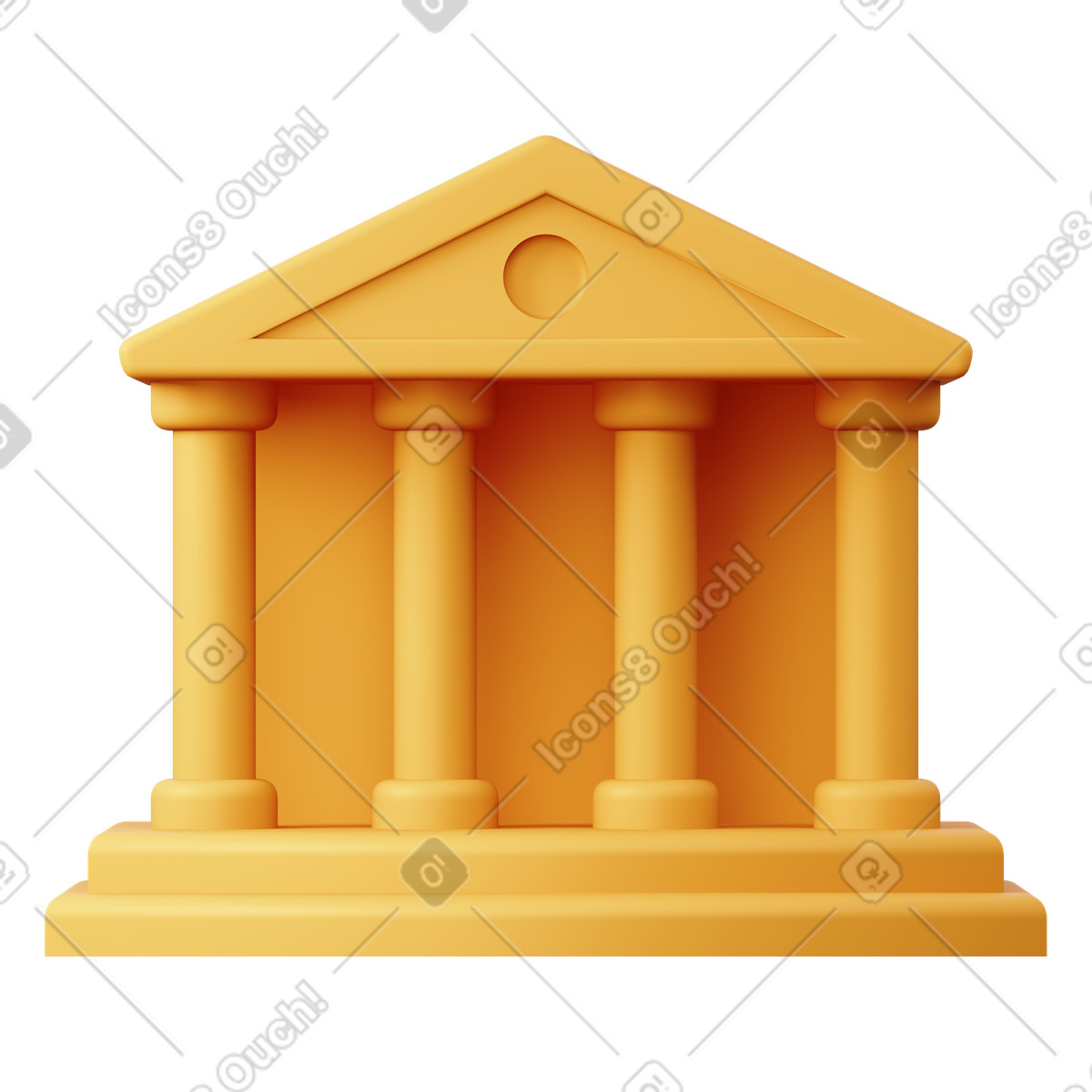 Classical pillars courthouse illustration government building architecture clipart set