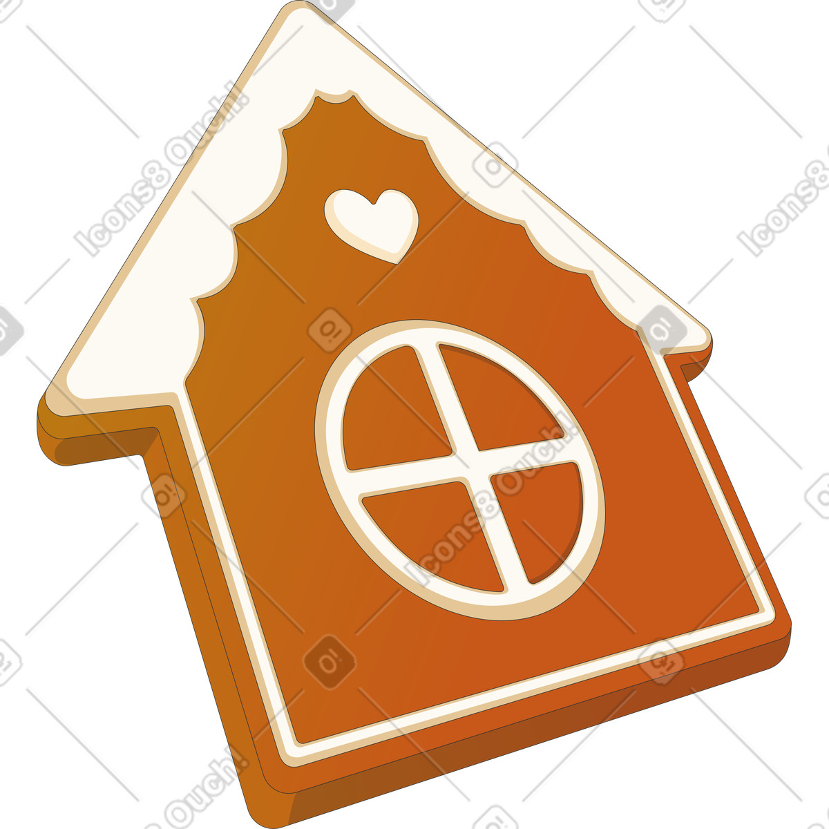 Lebkuchenhaus-Illustration im Kit-Stil als Download in PNG, SVG