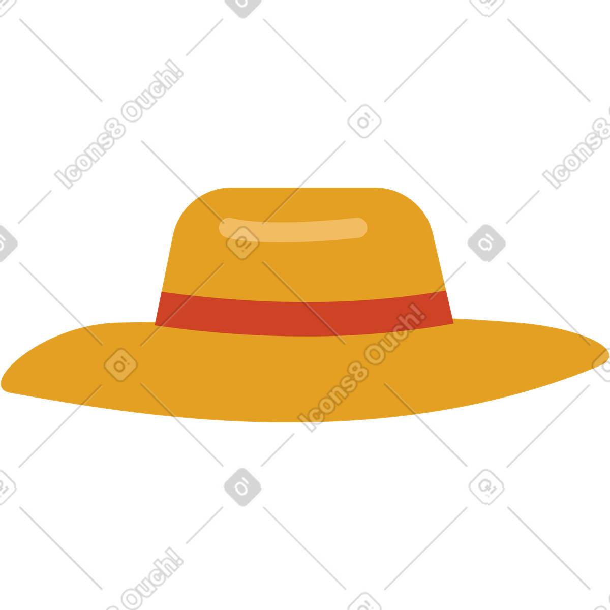 Illustration Chapeau de plage dans le style Arabica à télécharger aux formats PNG, SVG