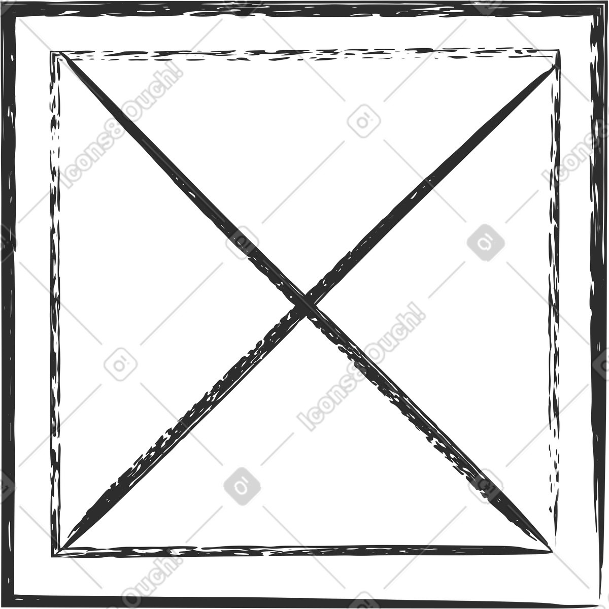 Ilustração de Quadrado com uma cruz em no estilo Graphite para baixar em PNG, SVG