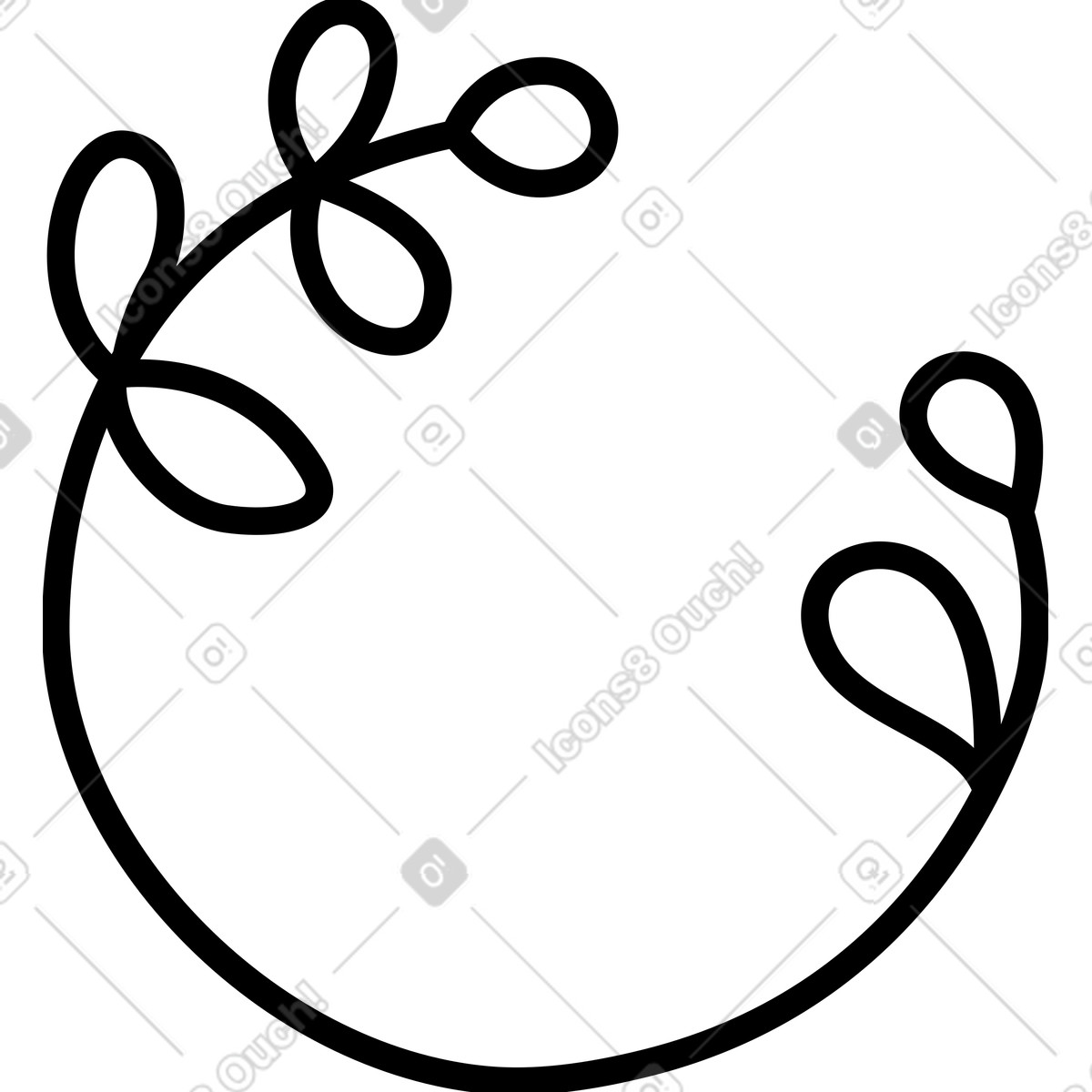 Blumenrahmen-Illustration im Twirl-Stil als Download in PNG, SVG