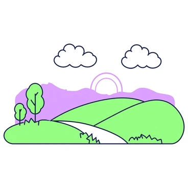 A serene landscape with neurons floating like clouds in a meditative scene