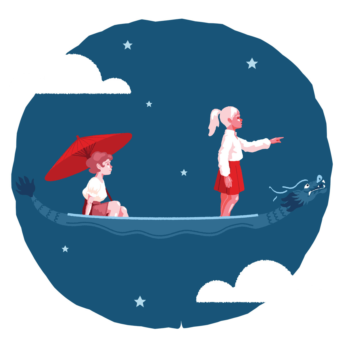 하늘을 가로 질러 항해 illustration in Cherry style download in PNG, SVG