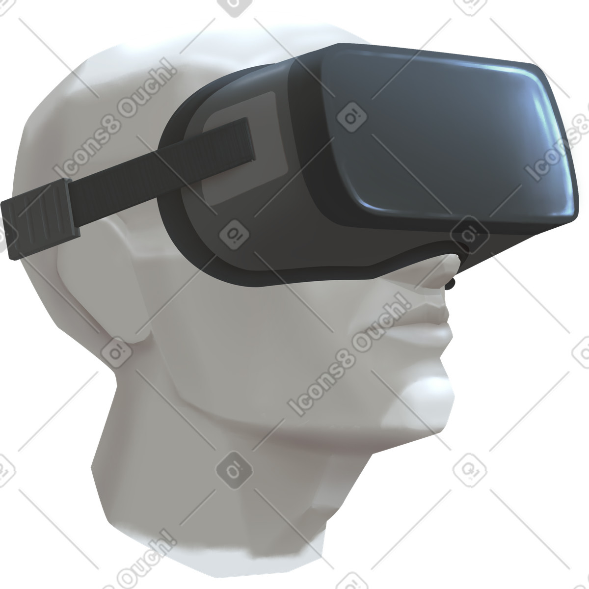 Illustration Head with vr headset dans le style Props à télécharger aux formats PNG, SVG