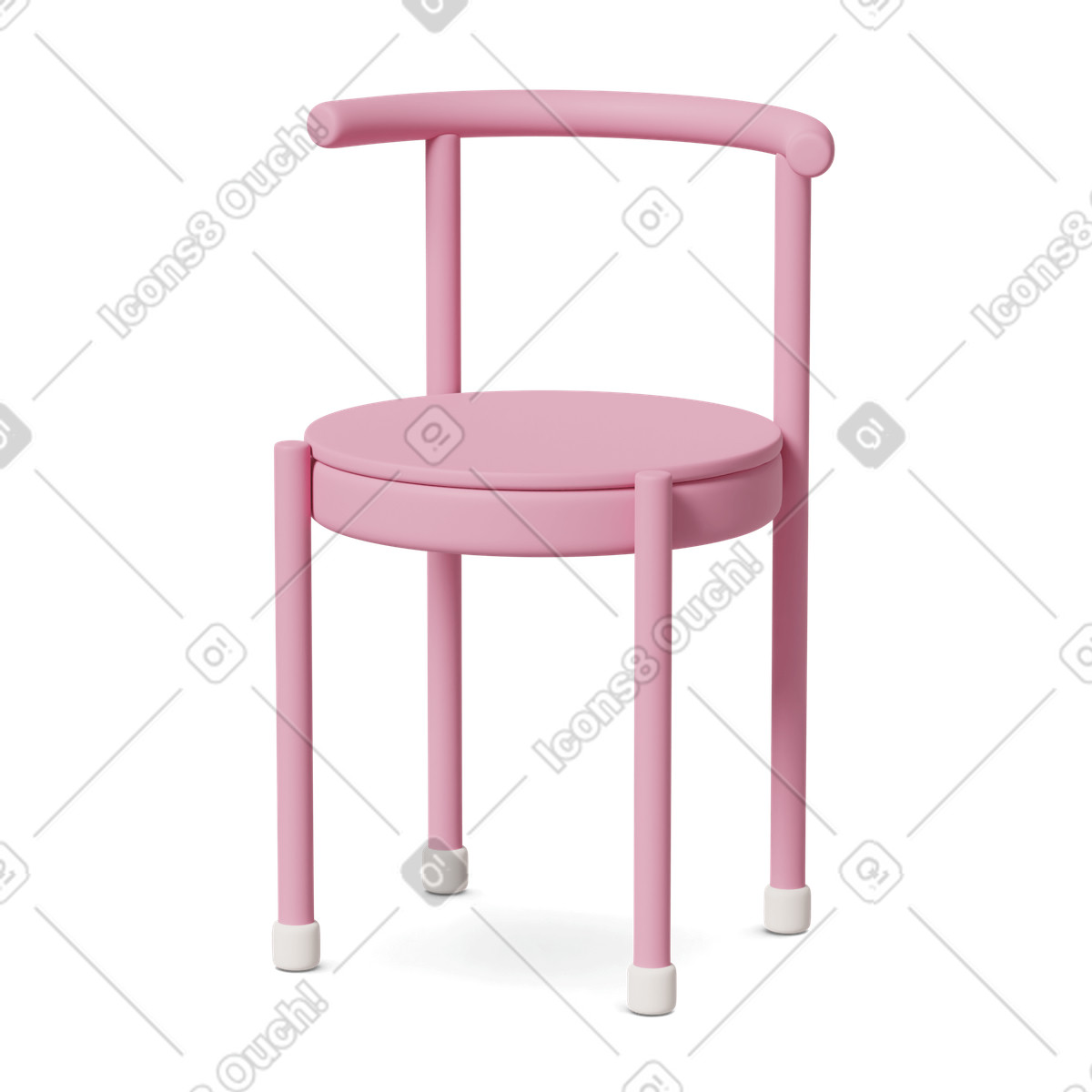 下载 3D Casual life 风格的 Chair pink 插画，支持 PNG、SVG 格式