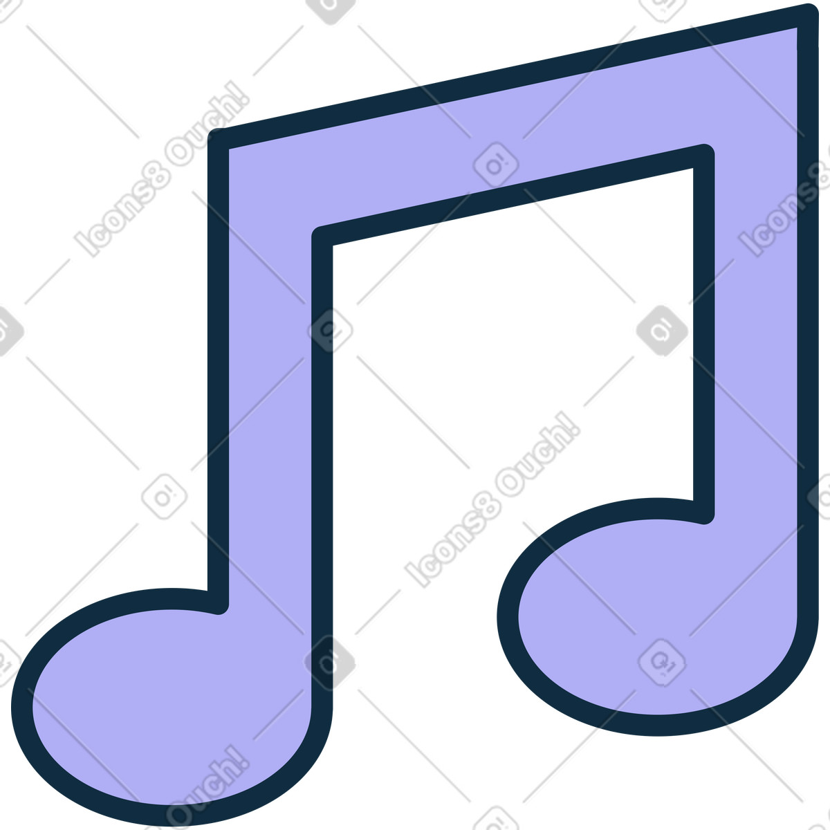 Ilustración Nota musical en estilo Bubble gum a descargar en PNG y SVG