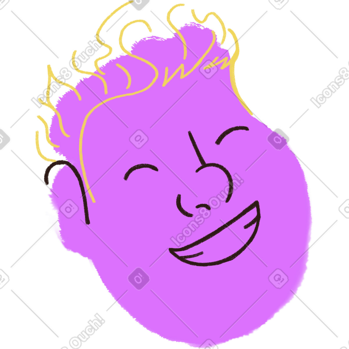 Man with big smile-Illustration im Blobby-Stil als Download in PNG, SVG
