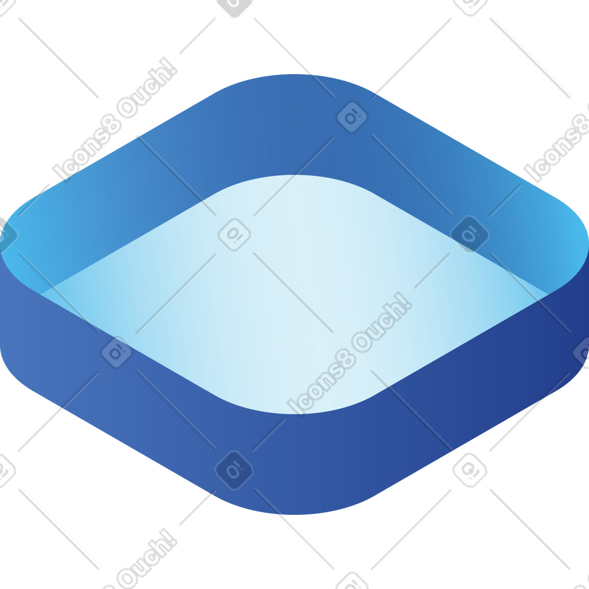 Square glass frame illustration in PNG, SVG