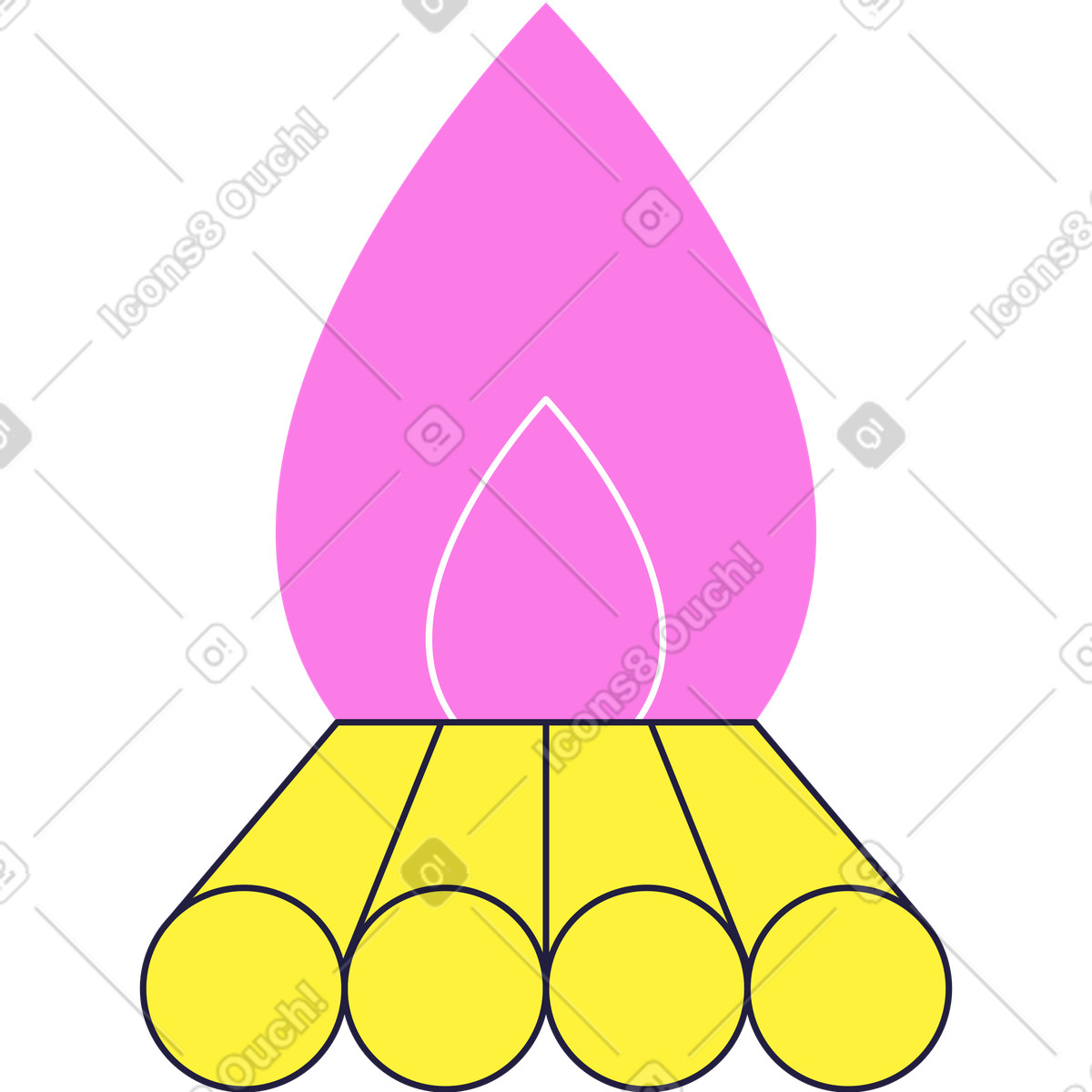 Illustration Feu dans le style Mellow à télécharger aux formats PNG, SVG