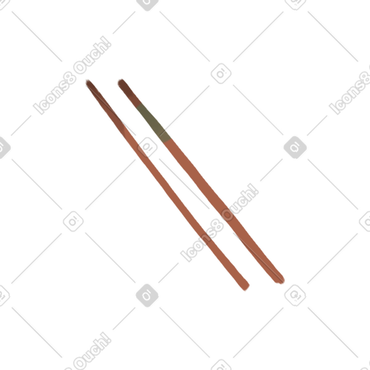 Chopsticks illustration in Ikigai style download in PNG, SVG