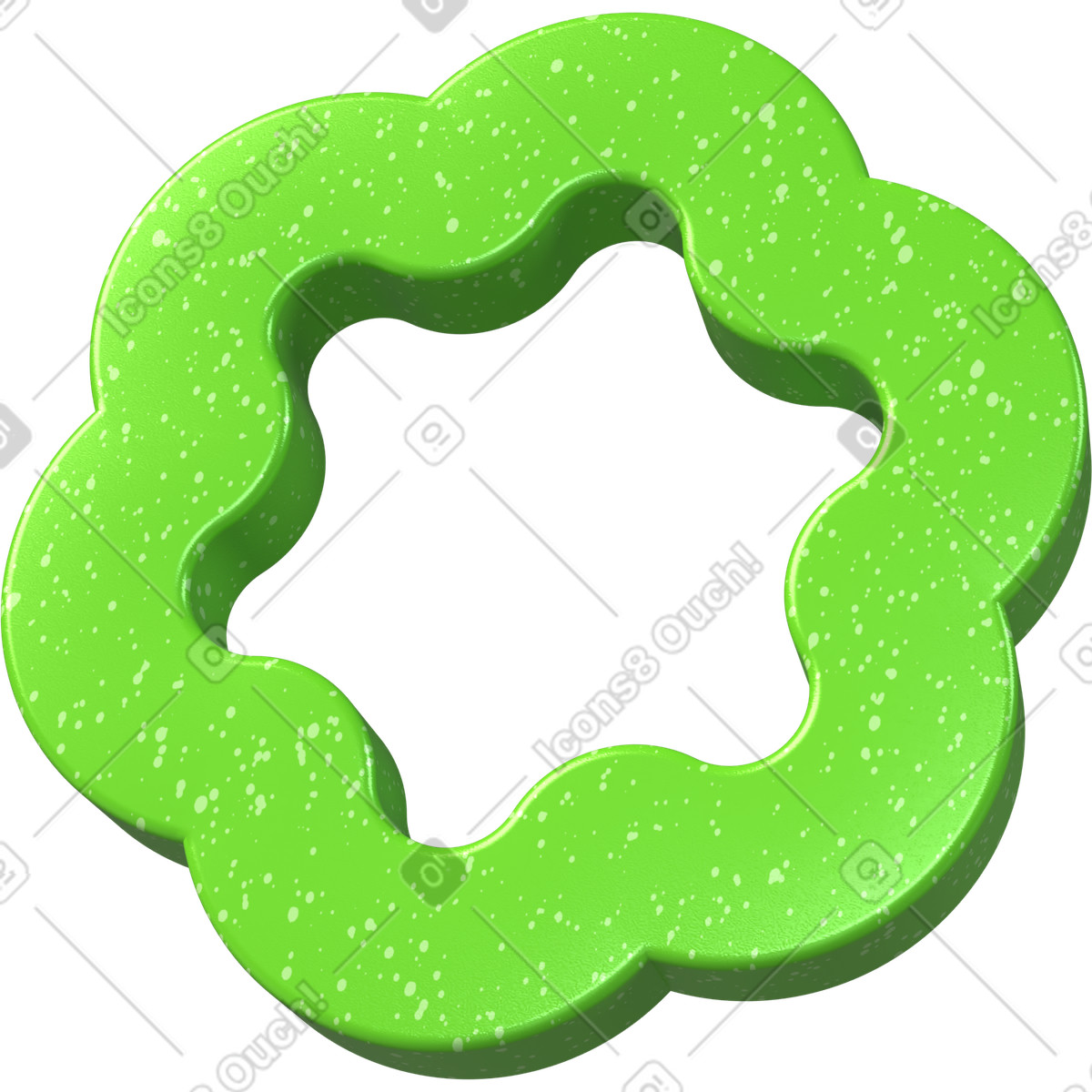 Forma plastica astratta, oggetto verde circolare illustrazione in stile 3D Boost scarica in PNG, SVG