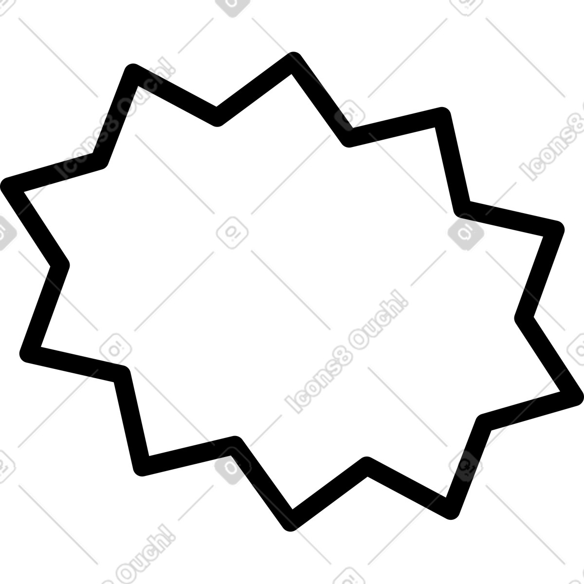 Sharp-angled speech bubble illustration in Transistor style download in PNG, SVG