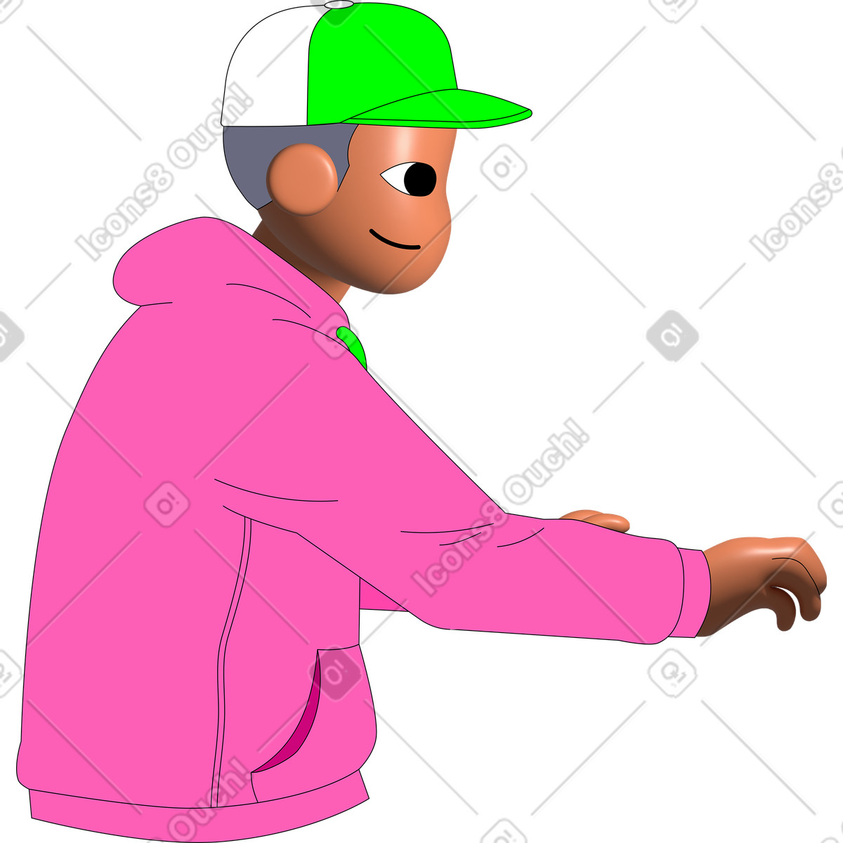 下载 Pop 风格的 Man typing something 插画，支持 PNG、SVG 格式