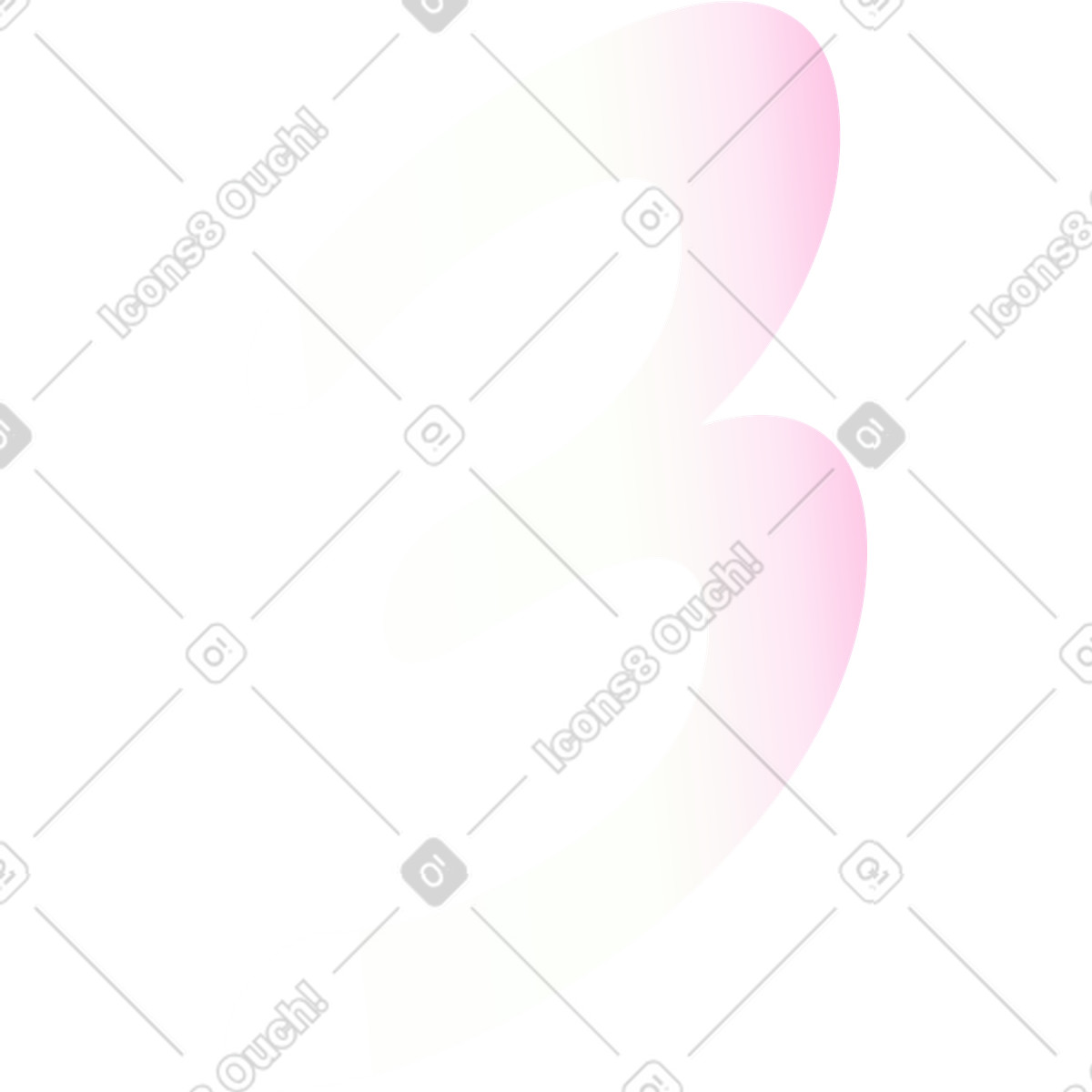 Number three illustration in Isotech style download in PNG, SVG