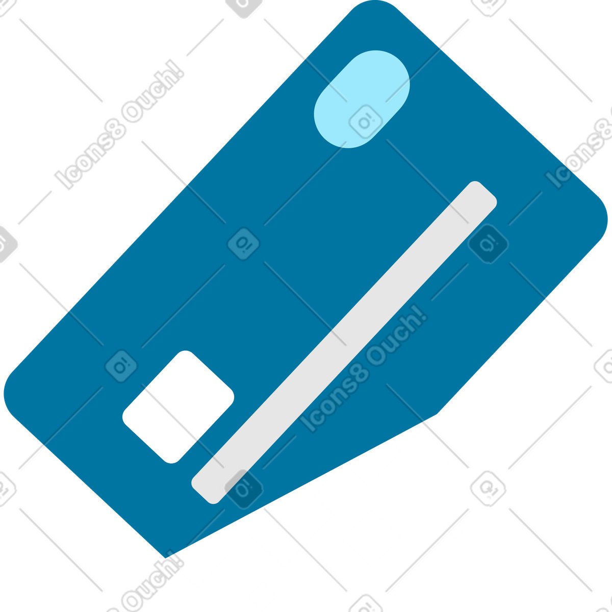 Carta di credito blu che si trasforma in pixel illustrazione stile Indigo scarica PNG, SVG