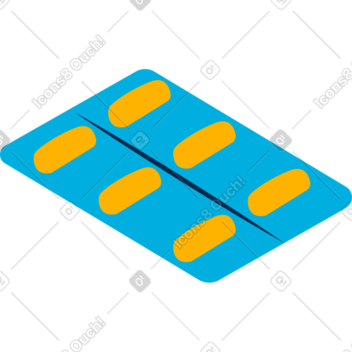 Tablettenverpackung-Illustration im Flame-Stil als Download in PNG, SVG