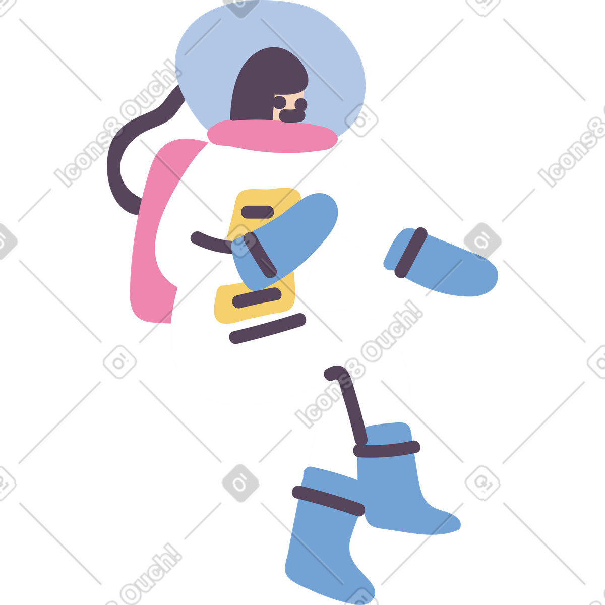 下载 Pluto 风格的 Astronaut 插画，支持 PNG、SVG 格式