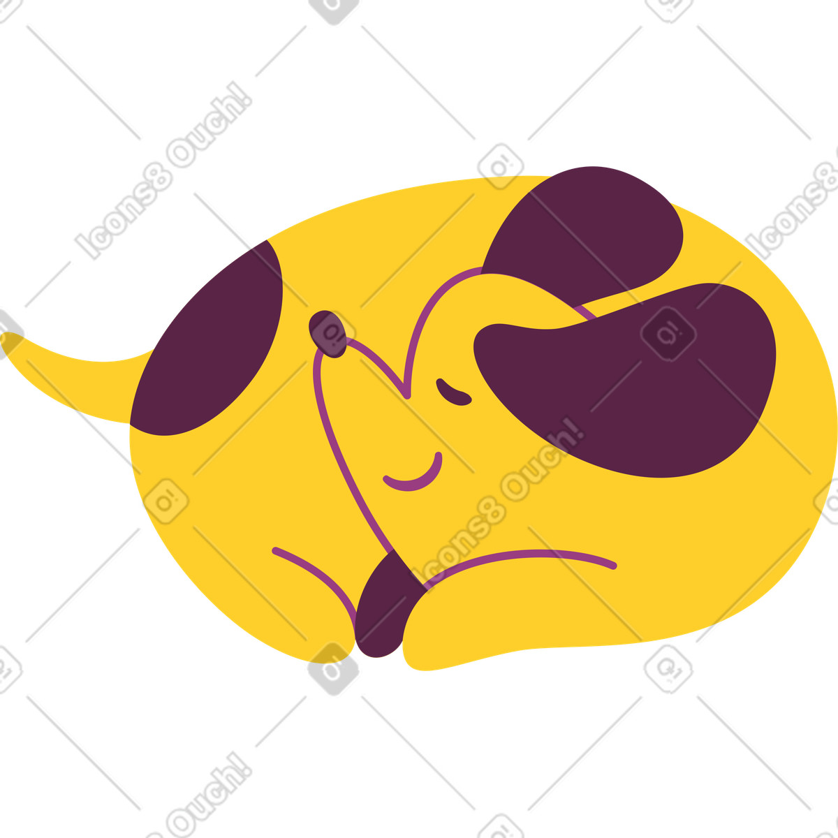 Dog animated illustration in Sammy style download in GIF, Lottie (JSON), AE