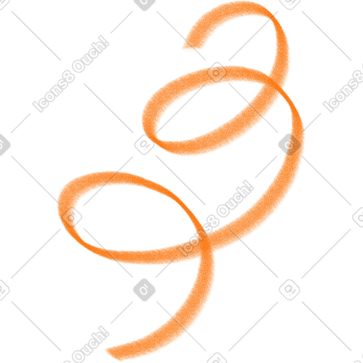 Orange spiral-Illustration im Doodle-Stil als Download in PNG, SVG
