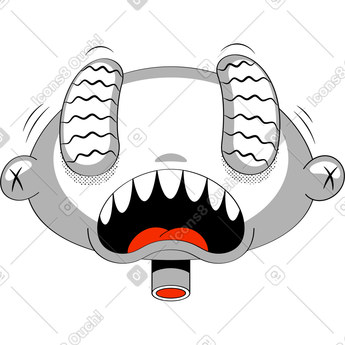 Illustration Tête dans le style Looney à télécharger aux formats PNG, SVG