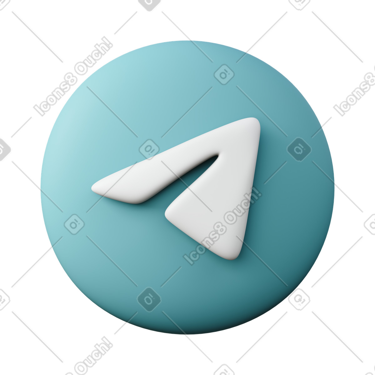 3D Sugary スタイルの Telegram app のイラストをPNG、SVG形式でダウンロード