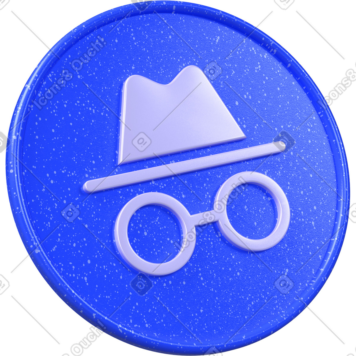 Zeichen für den inkognito-modus-Illustration im 3D Boost-Stil als Download in PNG, SVG