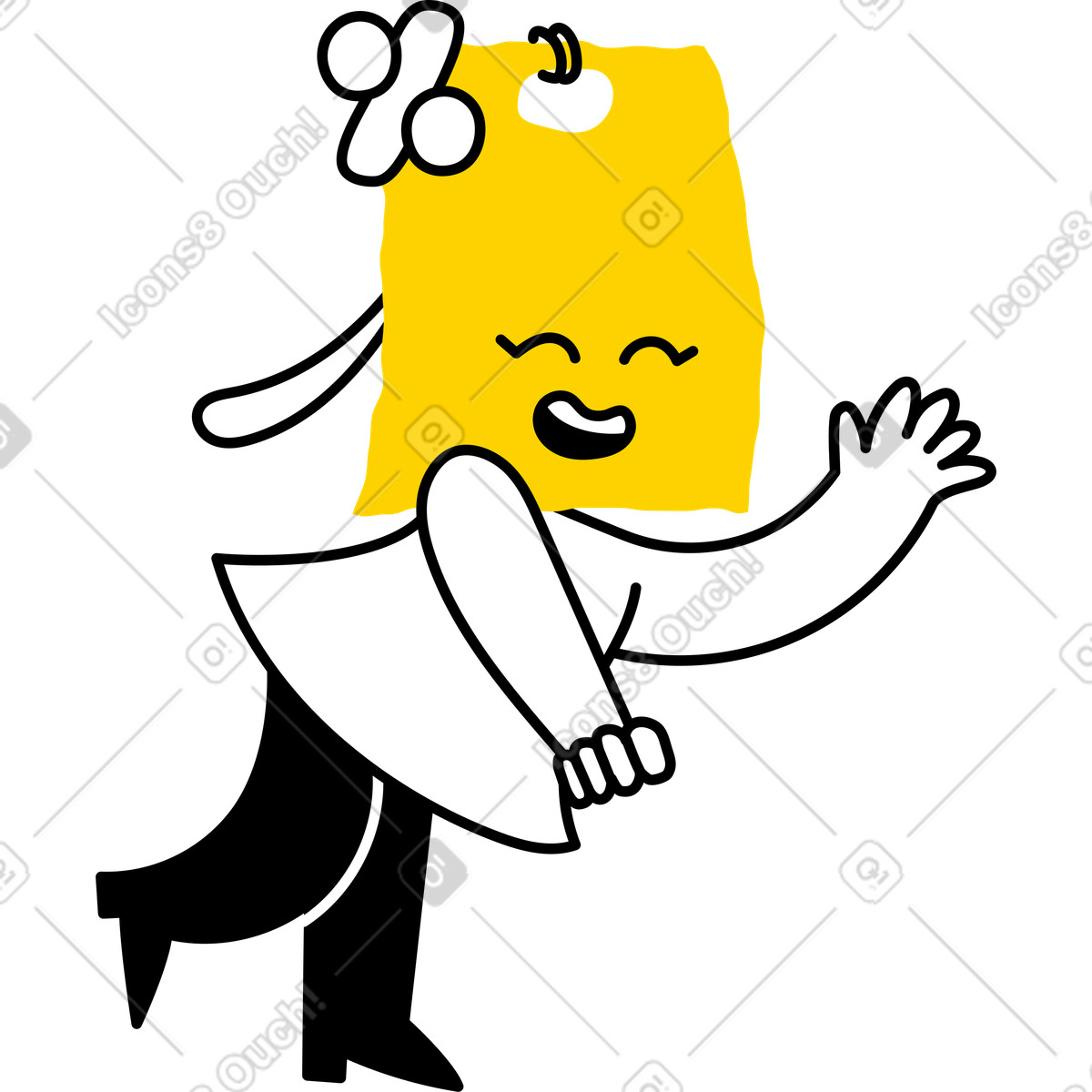 Ilustración Personaje femenino riendo en estilo Giggle a descargar en PNG y SVG