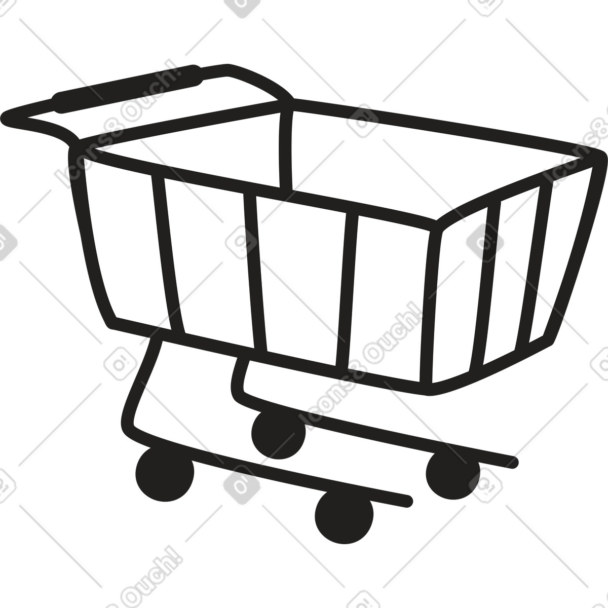 Shopping cart illustration in Little style download in PNG, SVG