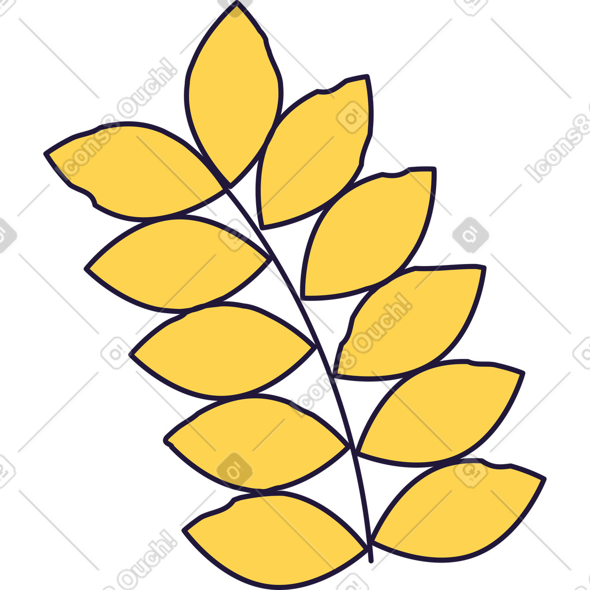 Wheat illustration in Conifer style download in PNG, SVG