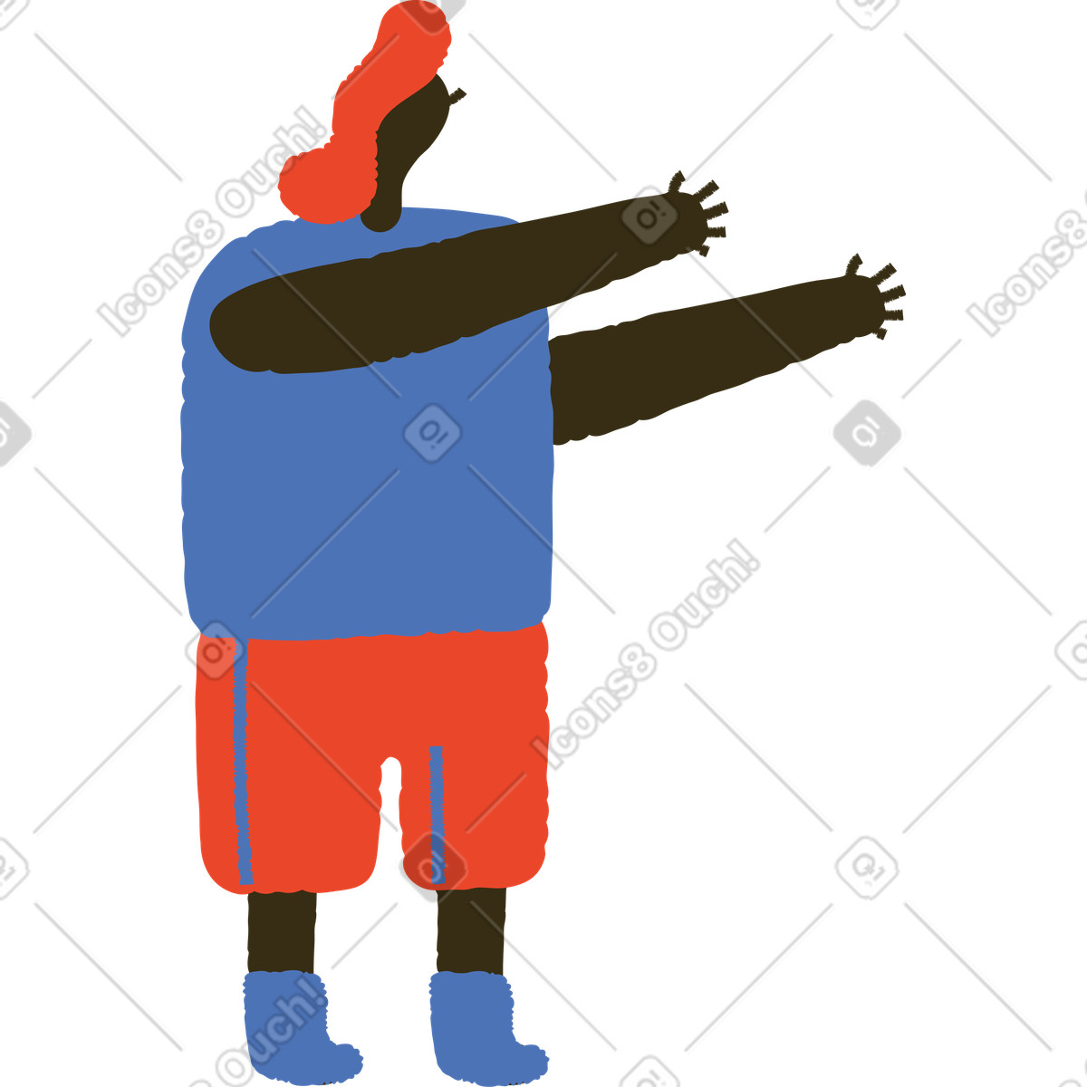 Man holding something illustrazione in stile Bermuda scarica in PNG, SVG