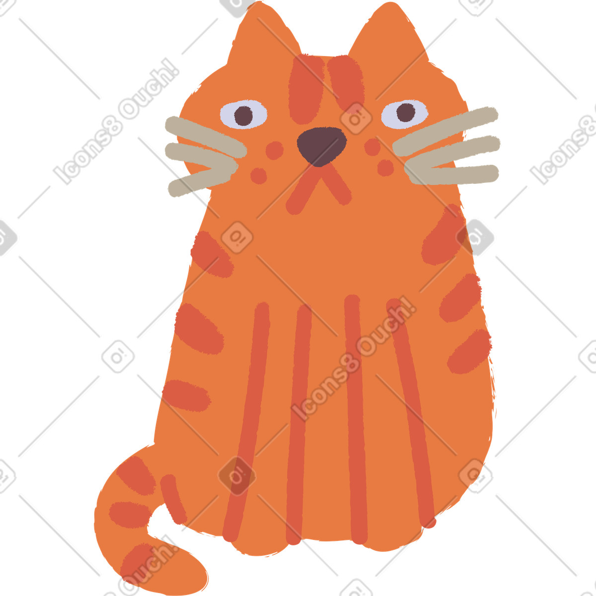 Cat sitting illustration in Ginger style download in PNG, SVG