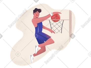 A man in a blue uniform is playing basketball PNG, SVG