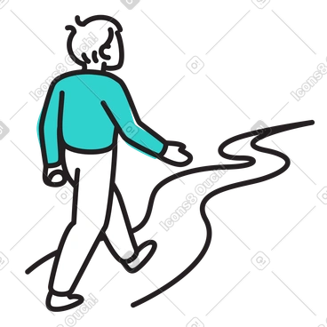 Man walking along the path PNG, SVG