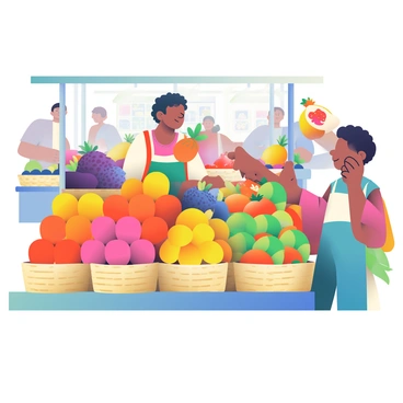 A bustling market stall filled with colorful and exotic fruits