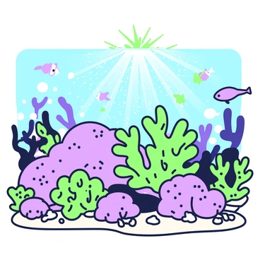 A vibrant underwater scene depicts corals releasing gametes into the ocean during a mass spawning event. The corals are diverse in shape and size, some appearing as branching formations and others as massive boulders, all fully expanded. Tiny, glowing gametes are visibly streaming from the coral polyps, creating a cloud of particles in the water. Fish of various species swim nearby, intrigued by the spectacle. Sunlight filters down from the surface, casting soft rays across the scene and illuminating the vibrant coral colors. Bubbles rise from the seabed, adding to the dynamic environment.