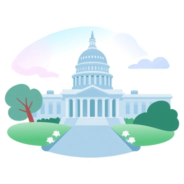 A view of the senate building's domed roof is captured from ground level. The dome is grand and intricately designed, featuring a series of architectural elements such as columns and decorative patterns. The surrounding area includes a neatly paved pathway leading up towards the building, framed by lush green grass and carefully tended flower beds. Soft pastel hues of blue and pink are visible in the sky, creating a gentle gradient that contrasts with the solid structure of the dome. A few clouds are scattered across the sky, adding depth to the scene.