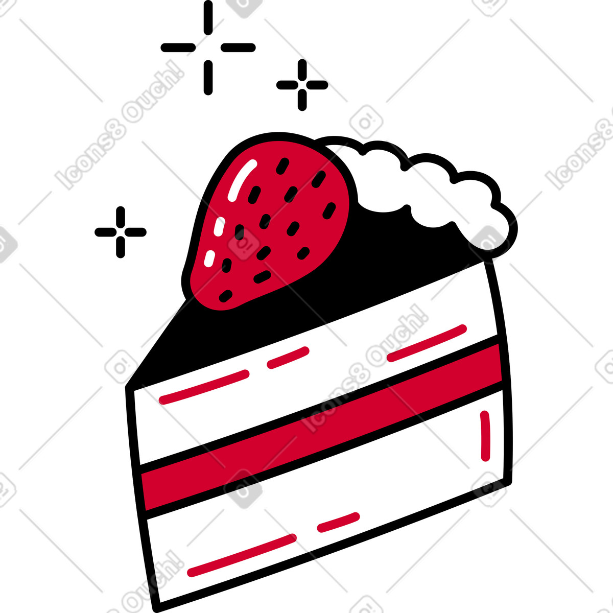 Illustration Part de gâteau dans le style Ruby à télécharger aux formats PNG, SVG