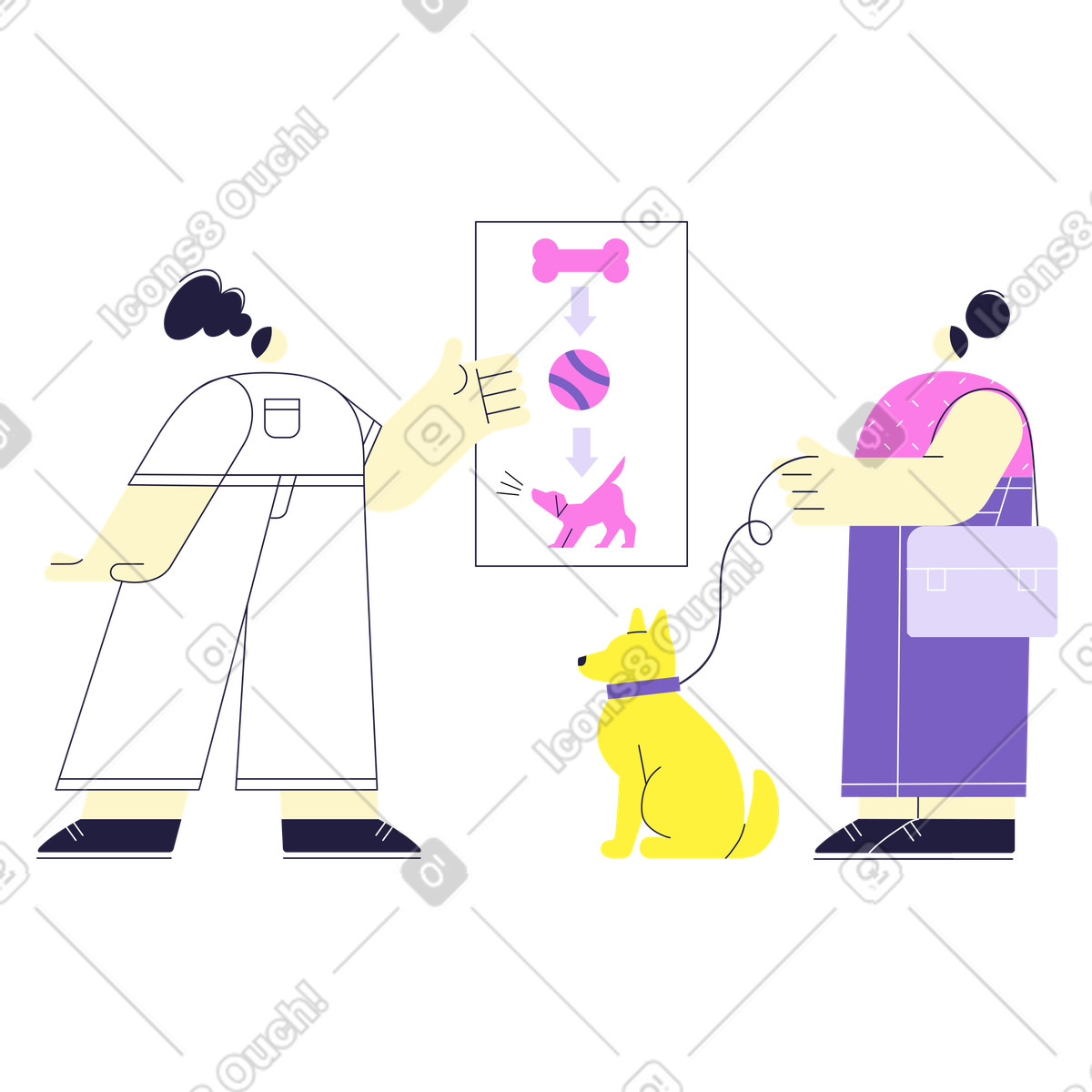 Illustration Rendez-vous chez le vétérinaire dans style Mellow à télécharger aux formats PNG, SVG