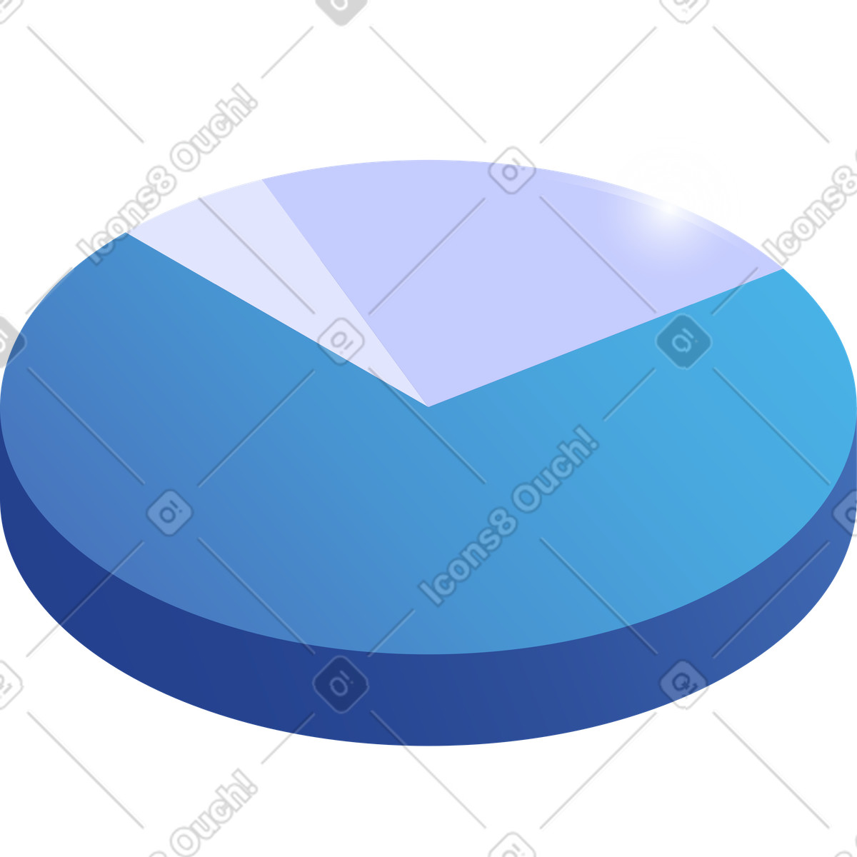Quantum 스타일의 Blue pie chart segmented for comparison 일러스트레이션 PNG, SVG 다운로드