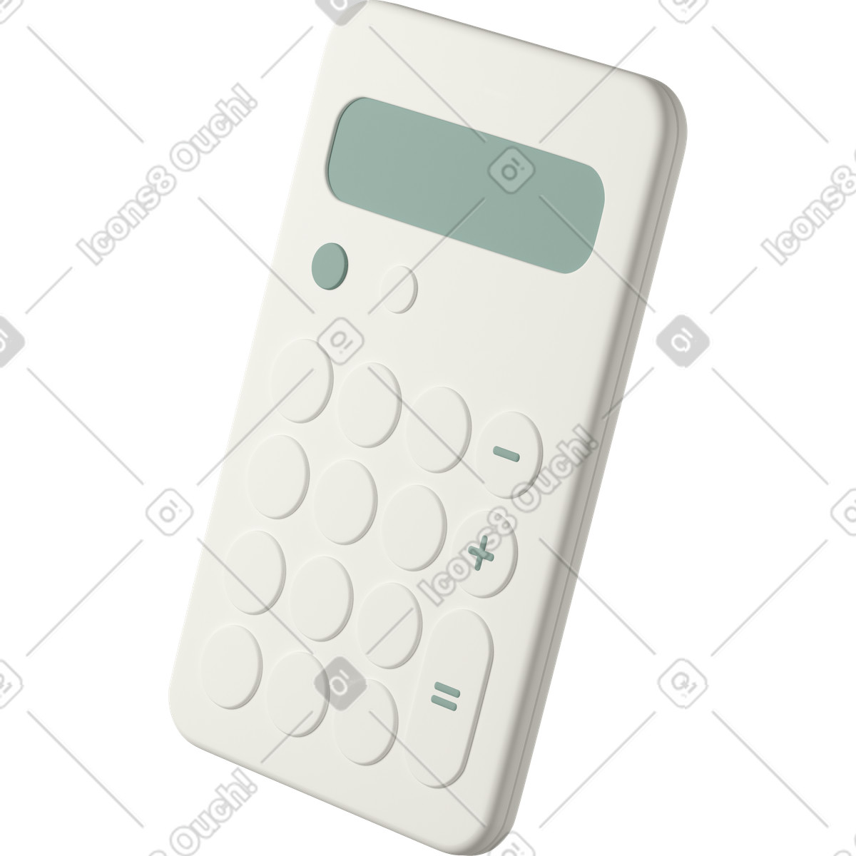 Side view of white calculator illustration in 3D Casual life style download in PNG, SVG