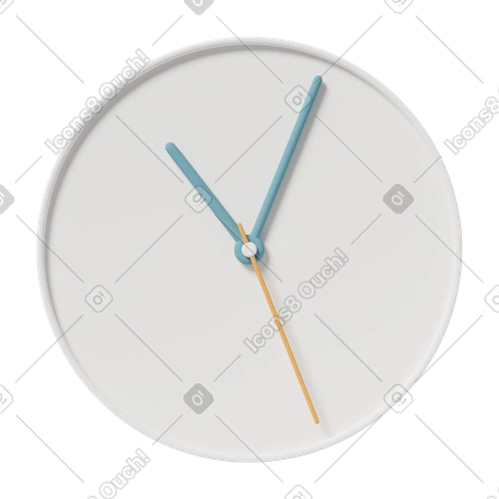 3D Clock with blue hands illustrazione in stile Oggetti Casual life scarica in PNG, SVG