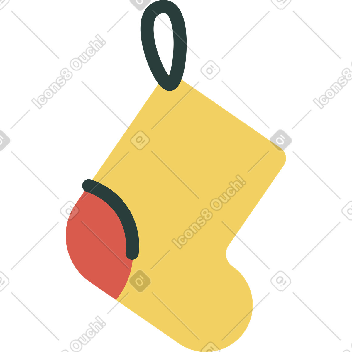 Macaroni 스타일의 크리스마스 양말 일러스트레이션 PNG, SVG 다운로드