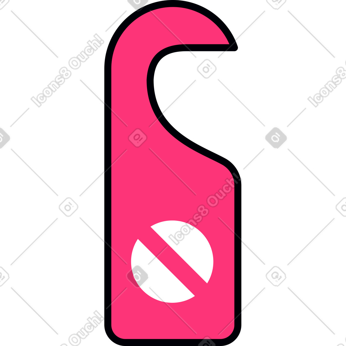 Droll スタイルの Pink sign with white pill のイラストをPNG、SVG形式でダウンロード