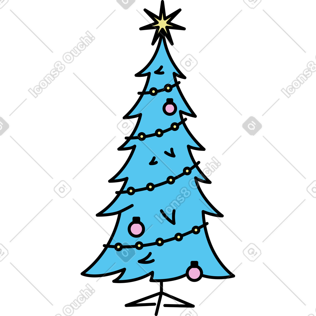 Mochi スタイルの クリスマスツリー のイラストをPNG、SVG形式でダウンロード