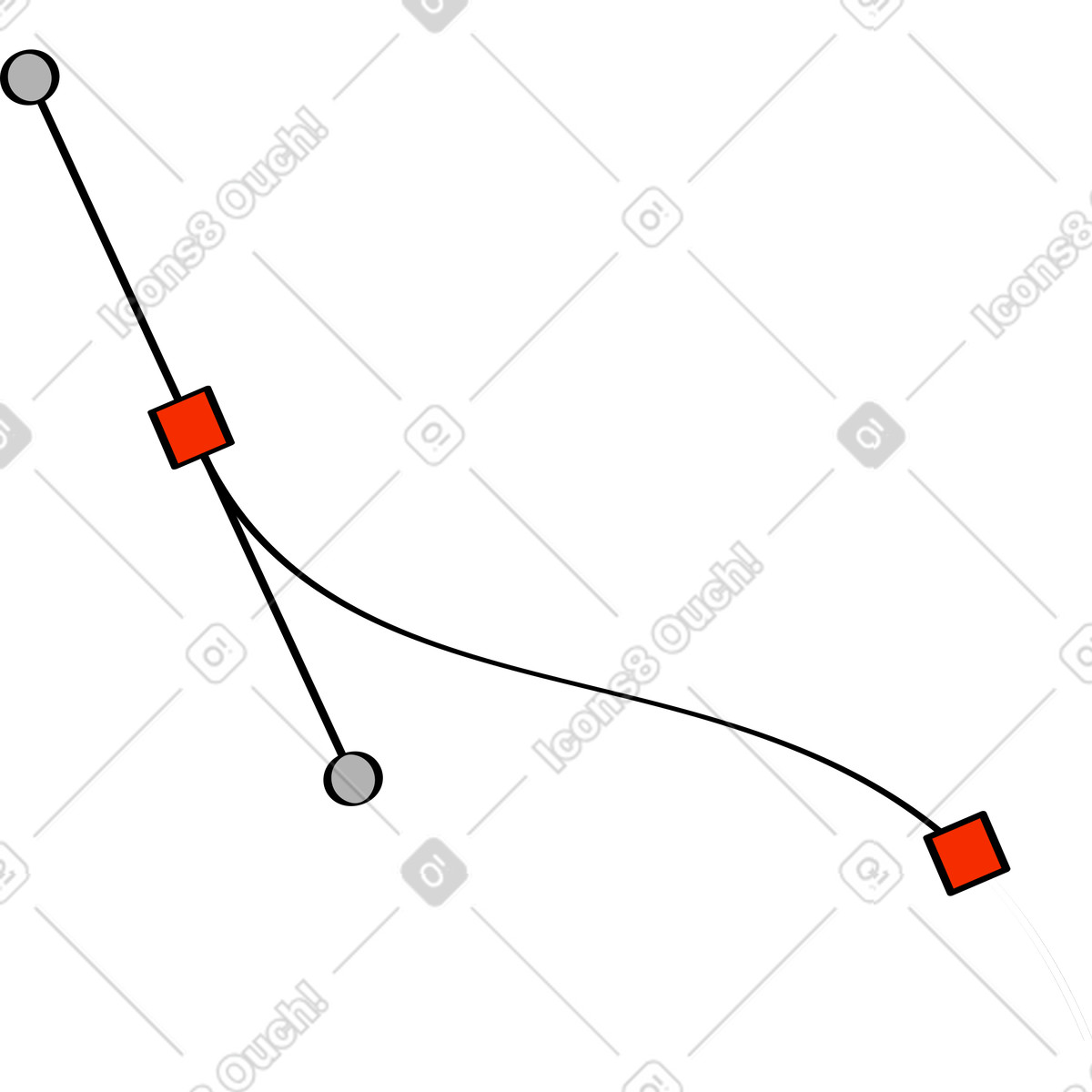 Bezier curve illustration in Looney style download in PNG, SVG