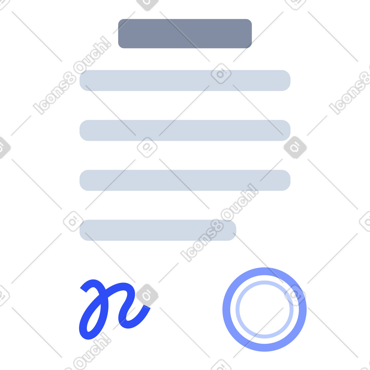 Illustration Document avec signature dans le style System à télécharger aux formats PNG, SVG