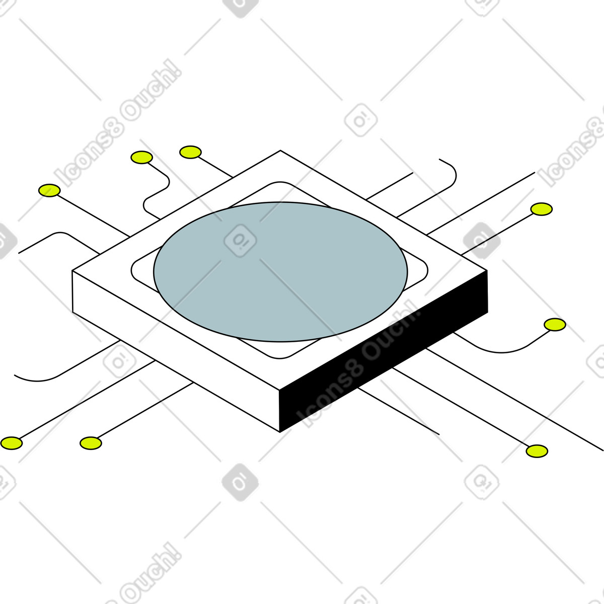 Isometric 스타일의 컴퓨터 보드 일러스트레이션 PNG, SVG 다운로드