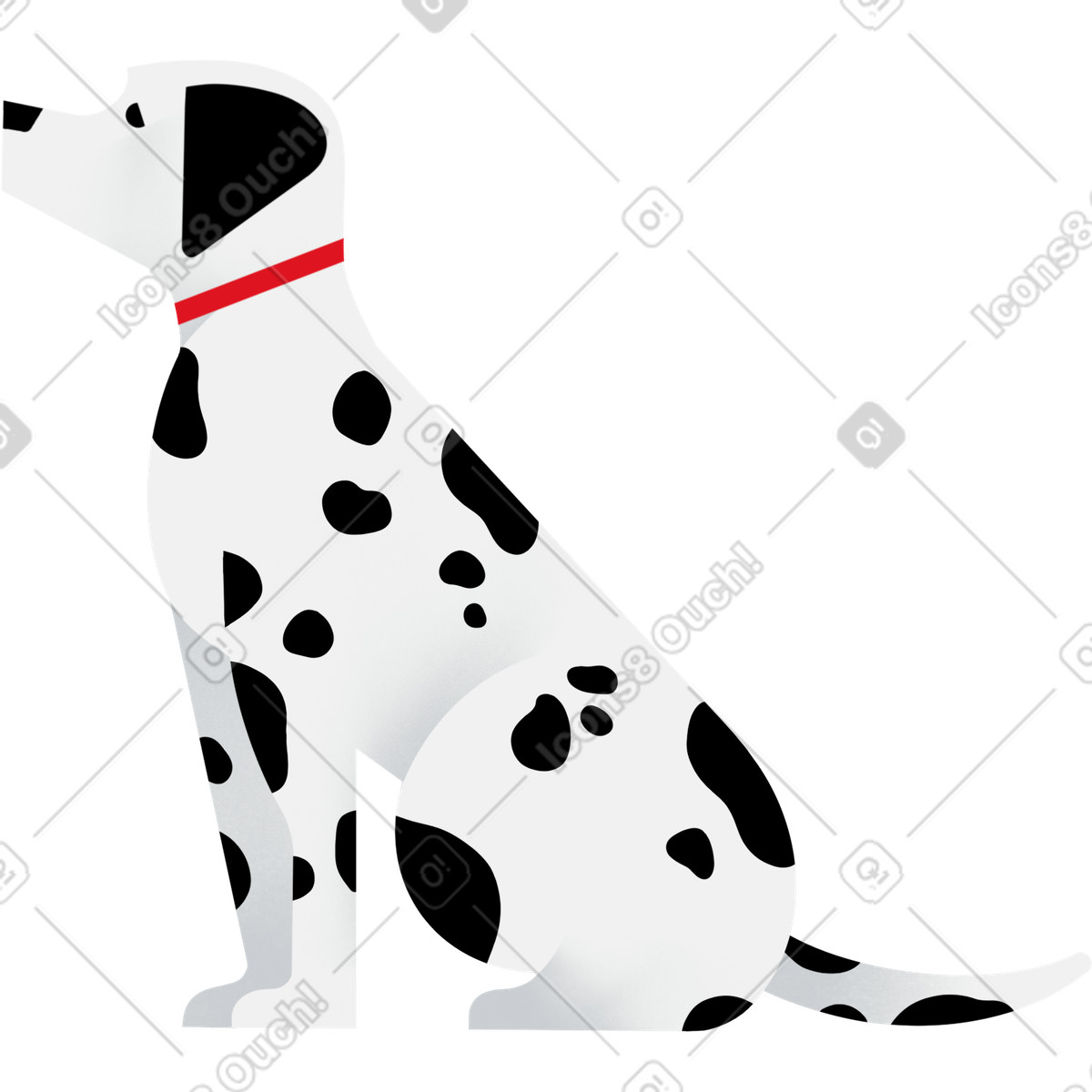 Ilustración Dalmatian dog en estilo Patchwork a descargar en PNG y SVG