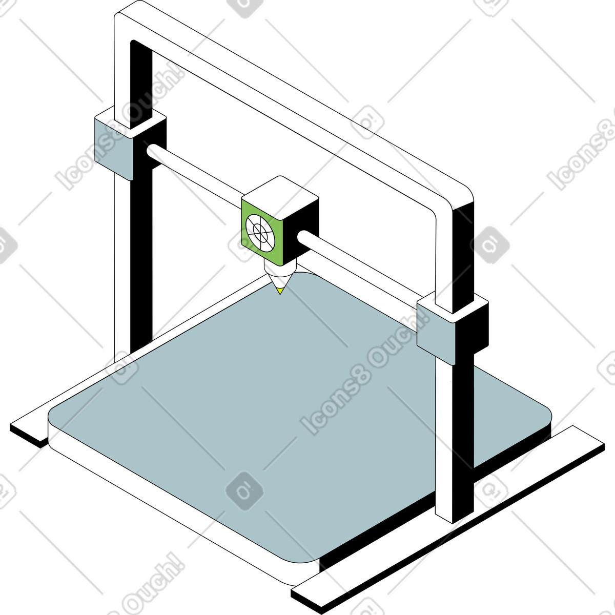 Ilustração de Minimalist 3D Printer em no estilo Isometric para baixar em PNG, SVG