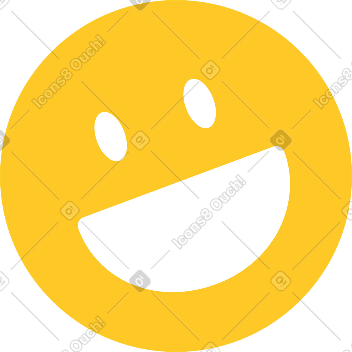Lächeln sie gelb-Illustration im Rocky-Stil als Download in PNG, SVG